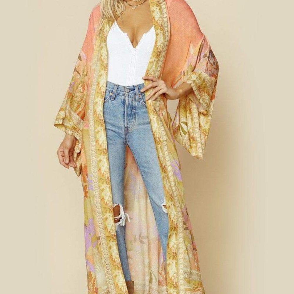 COPY - Mermaid Spell Long Kimono Boho Robe Dress S/M/L